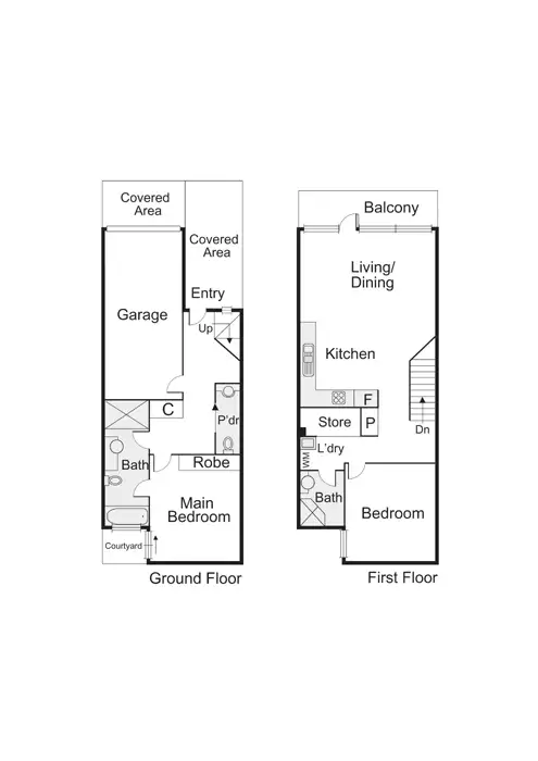 Floorplan of Homely townhouse listing, 26 Bell Street, Ripponlea VIC 3185