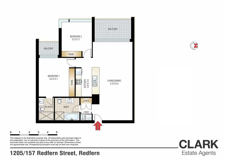 Floorplan of Homely apartment listing, 1205/157 Redfern Street, Redfern NSW 2016