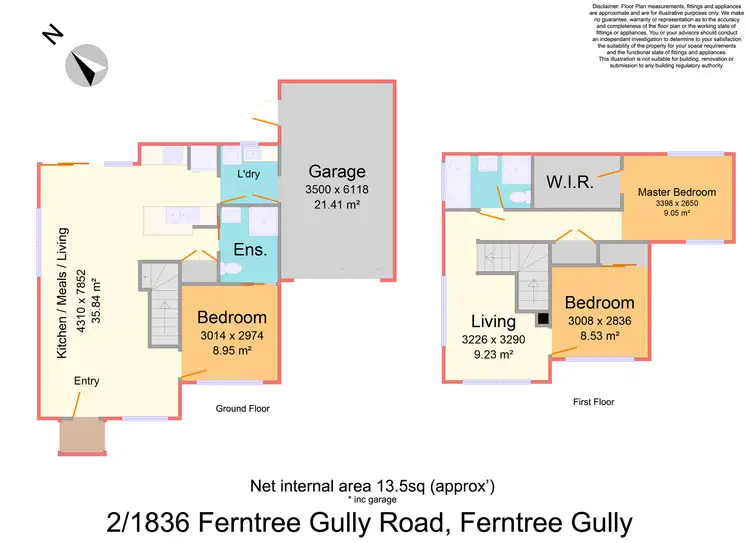 Floorplan of Homely townhouse listing, 2/1836 Ferntree Gully Road, Ferntree Gully VIC 3156