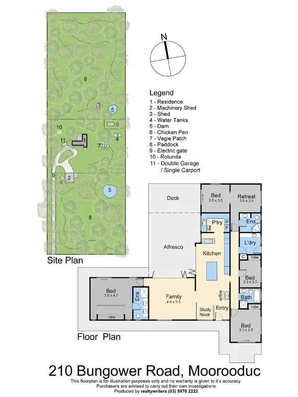 Floorplan of Homely rural property listing, 210 Bungower Road, Moorooduc VIC 3933