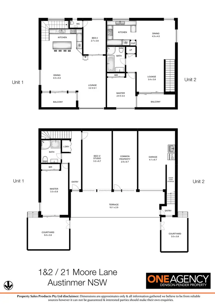 Floorplan of Homely semi-detached listing, 1 & 2/21 Moore Lane, Austinmer NSW 2515