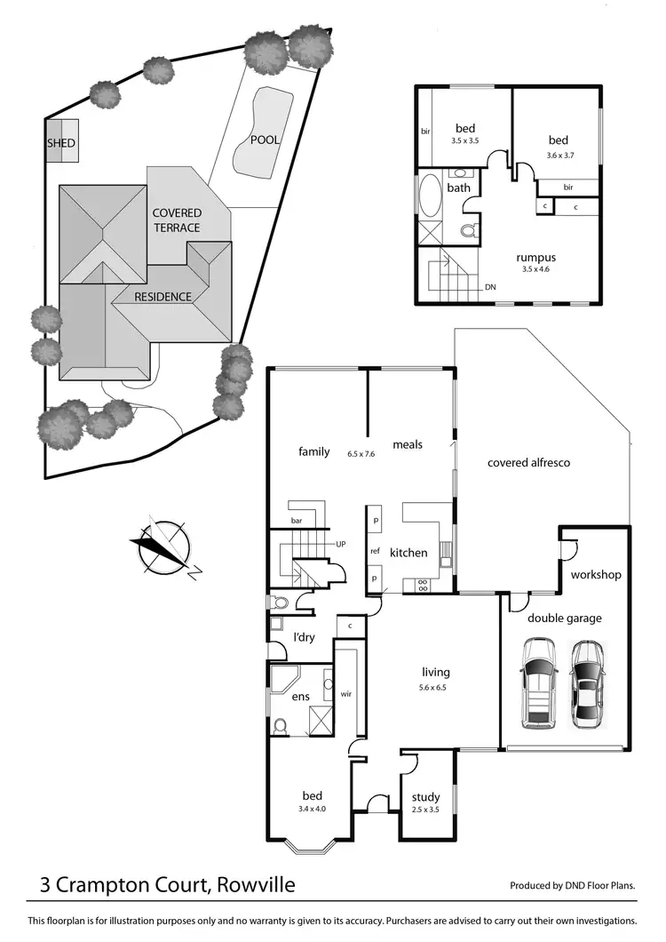 Floorplan of Homely house listing, 3 Crampton Court, Rowville VIC 3178