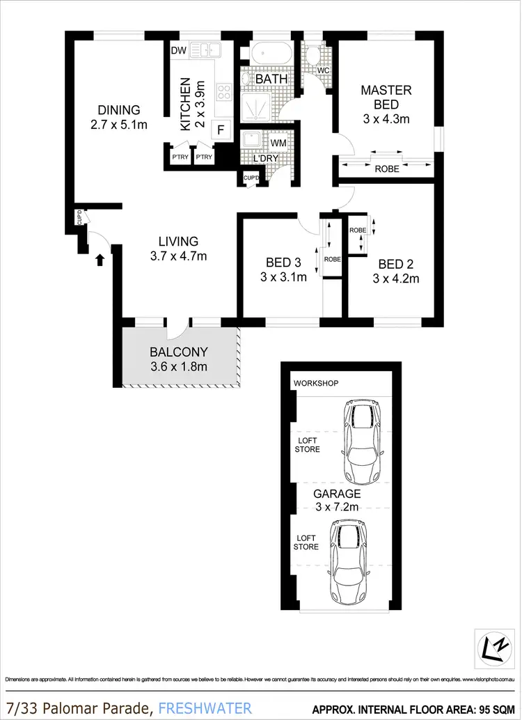 Floorplan of Homely apartment listing, 7/33 Palomar Parade, Freshwater NSW 2096