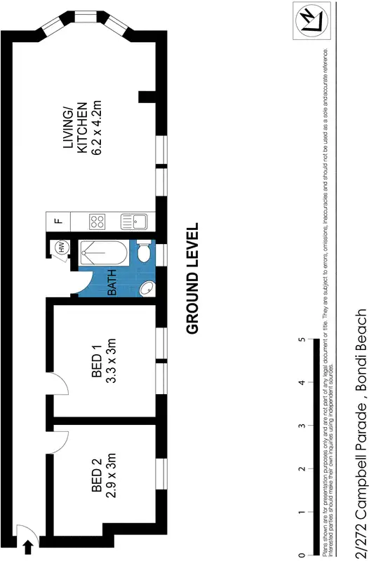 Floorplan of Homely apartment listing, 2/272 Campbell Parade, Bondi Beach NSW 2026