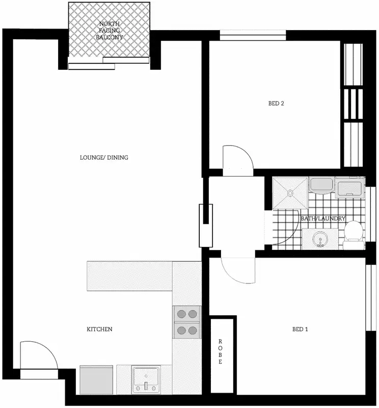 Floorplan of Homely unit listing, 6/78 Hodgson Crescent, Pearce ACT 2607