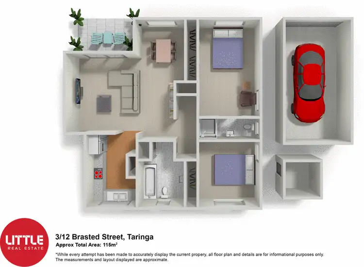 Floorplan of Homely unit listing, 3/12 Brasted Street, Taringa QLD 4068