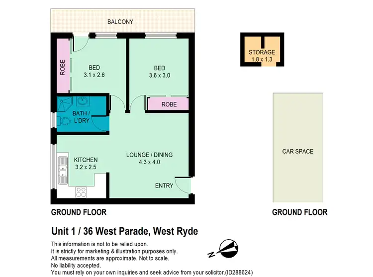 Floorplan of Homely apartment listing, 1/36 West Parade, West Ryde NSW 2114