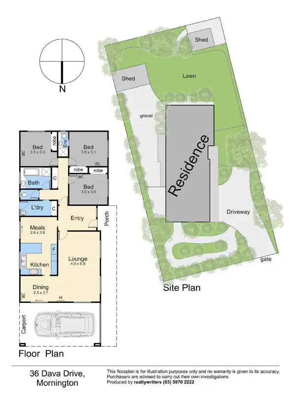 Floorplan of Homely house listing, 36 Dava Drive, Mornington VIC 3931