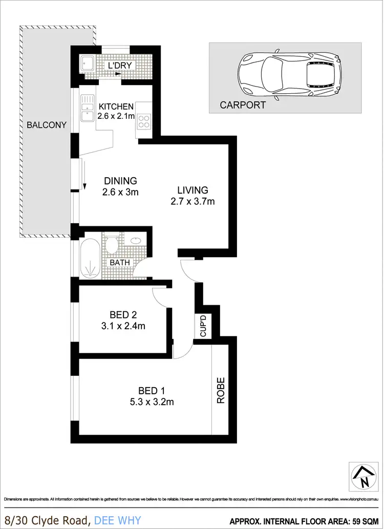 Floorplan of Homely apartment listing, 8/30 Clyde Road, Dee Why NSW 2099