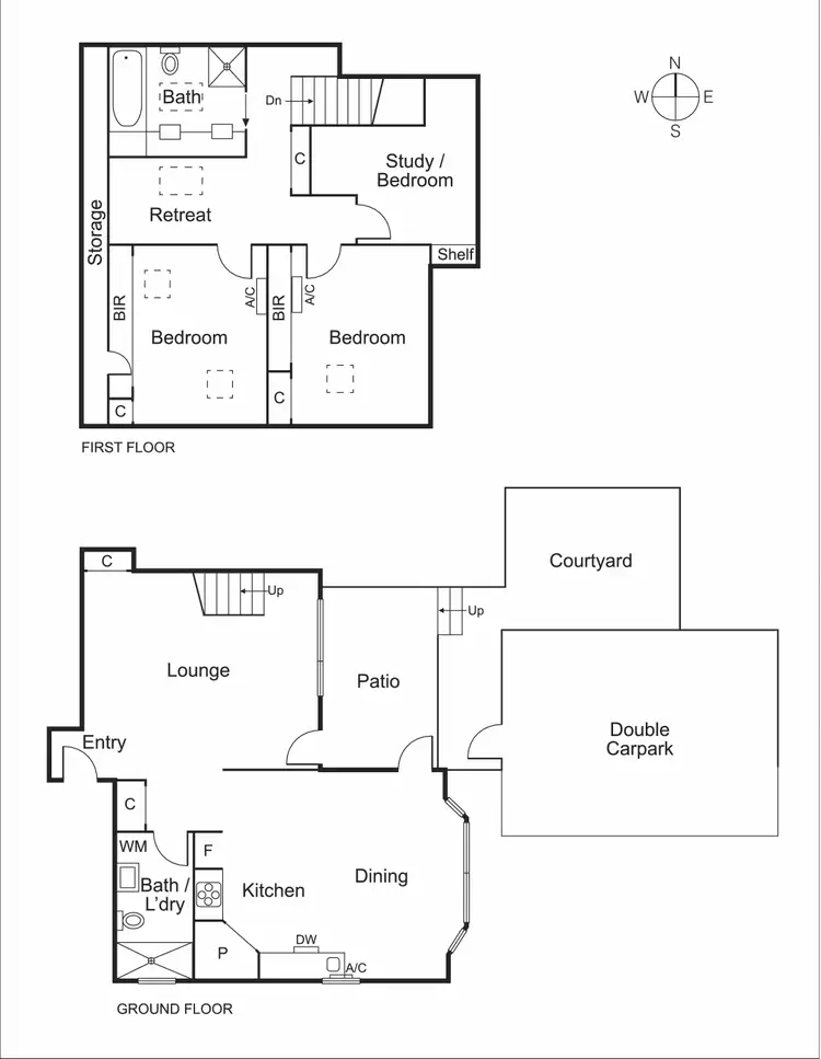 Floorplan of Homely townhouse listing, 2/45-47 Hotham Street, St Kilda East VIC 3183