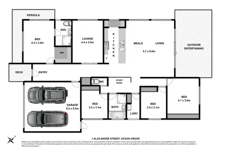 Floorplan of Homely house listing, 1 Alcandre Street, Ocean Grove VIC 3226