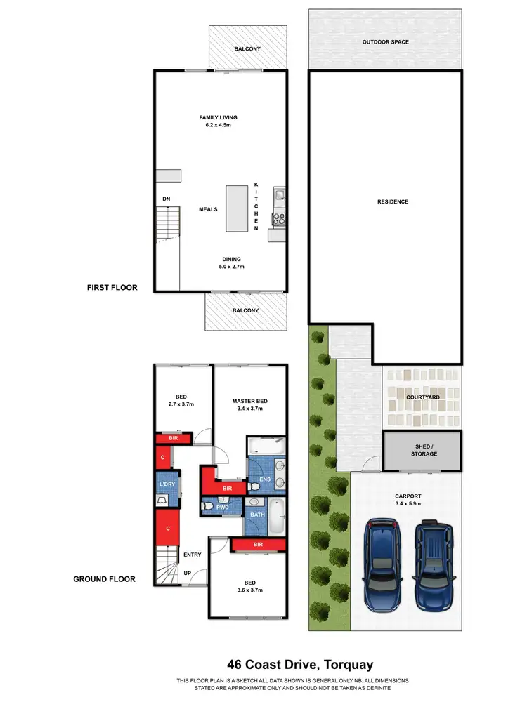 Floorplan of Homely townhouse listing, 46 Coast Drive, Torquay VIC 3228