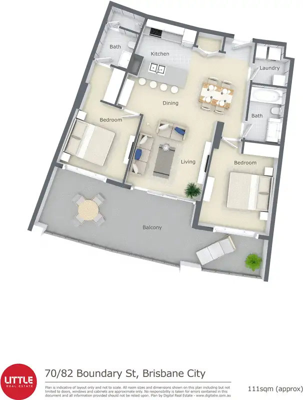 Floorplan of Homely unit listing, 70/82 Boundary Street, Brisbane QLD 4000