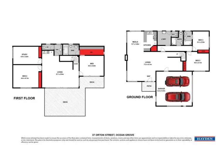 Floorplan of Homely house listing, 37 Orton Street, Ocean Grove VIC 3226