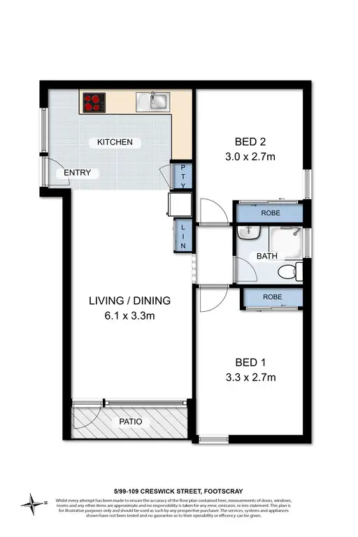 Floorplan of Homely flat listing, 5/99 - 109 Creswick Street, Footscray VIC 3011