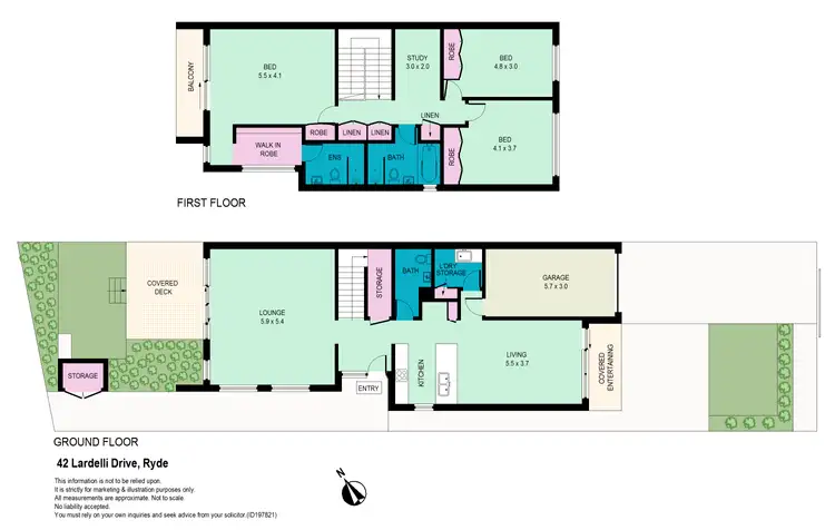 Floorplan of Homely semi-detached listing, 42 Lardelli Drive, Ryde NSW 2112