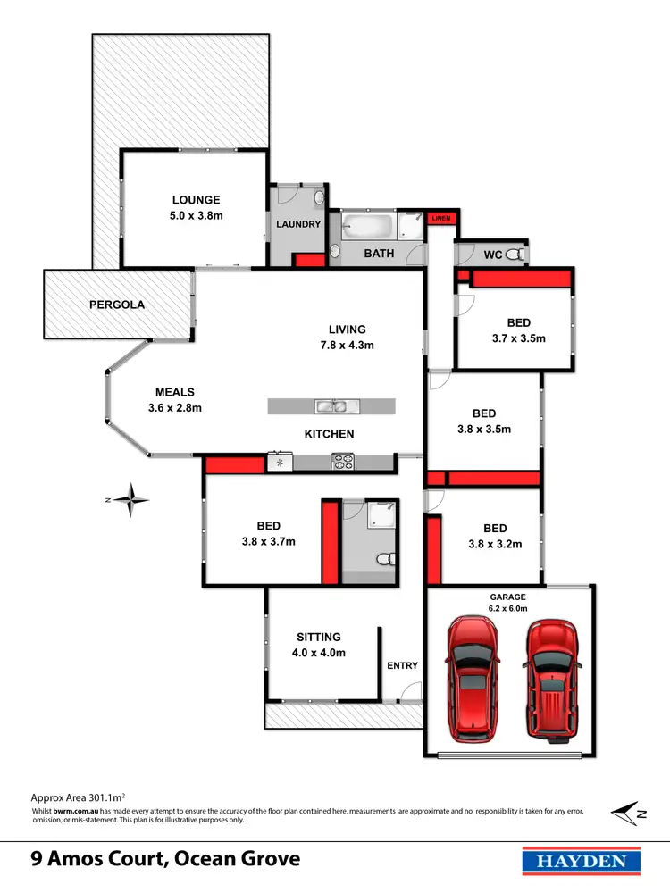Floorplan of Homely house listing, 9 Amos Court, Ocean Grove VIC 3226