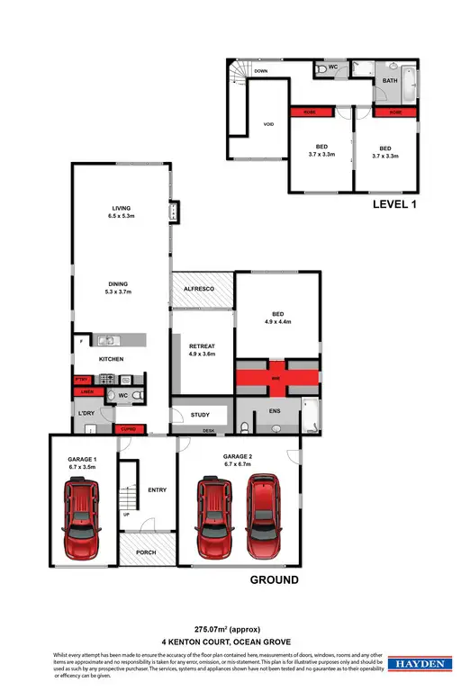 Floorplan of Homely house listing, 4 Kenton Court, Ocean Grove VIC 3226