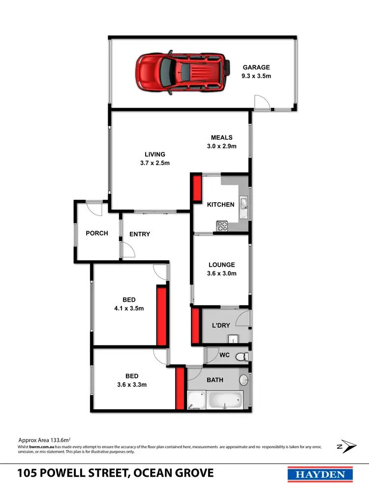 Floorplan of Homely house listing, 105 Powell Street, Ocean Grove VIC 3226