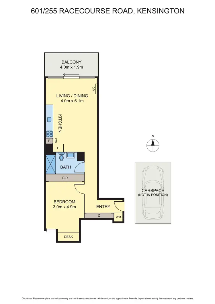 Floorplan of Homely apartment listing, 601/255 Racecourse Road, Kensington VIC 3031