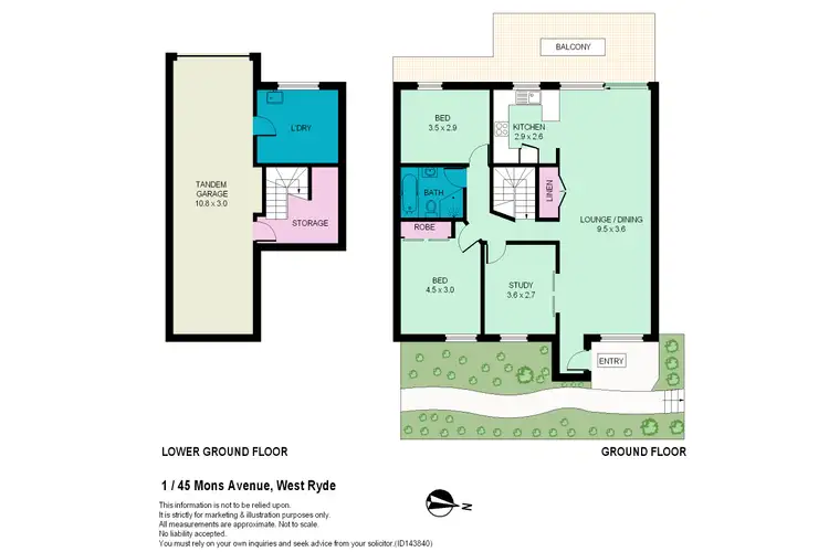Floorplan of Homely villa listing, 1/45-47 Mons Avenue, West Ryde NSW 2114