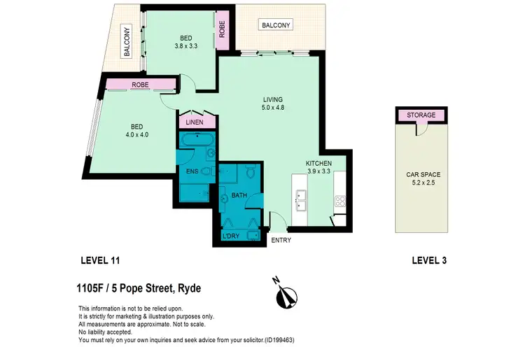 Floorplan of Homely apartment listing, F1105/5 Pope Street, Ryde NSW 2112