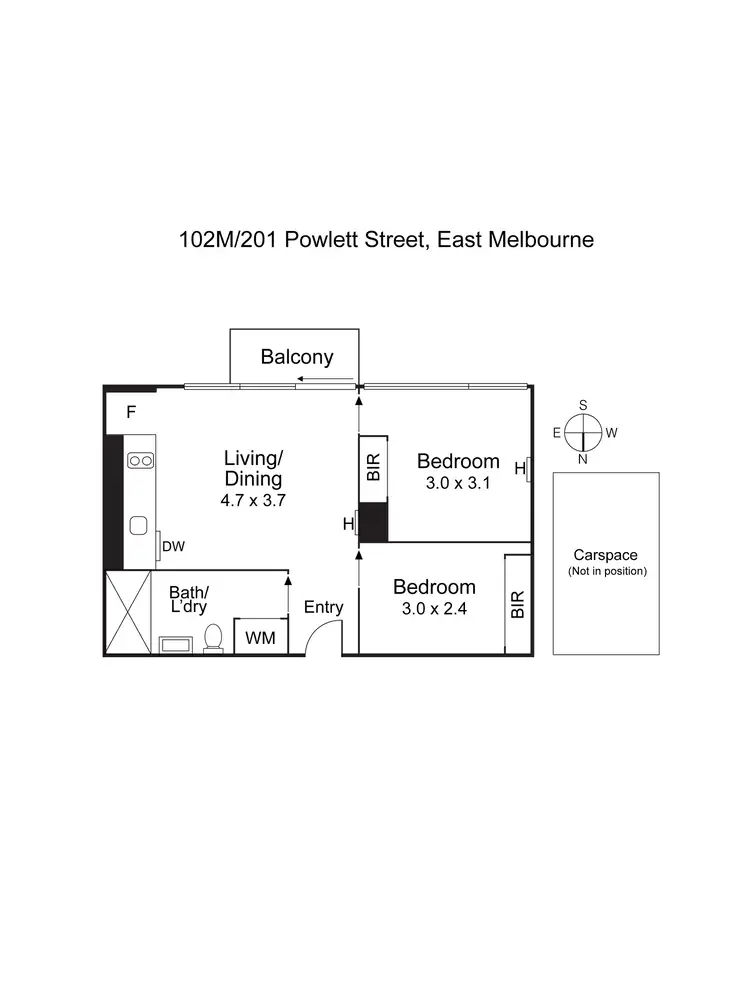 Floorplan of Homely apartment listing, 102M/201 Powlett Street, East Melbourne VIC 3002