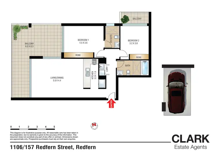 Floorplan of Homely apartment listing, 1106/157 Redfern Street, Redfern NSW 2016