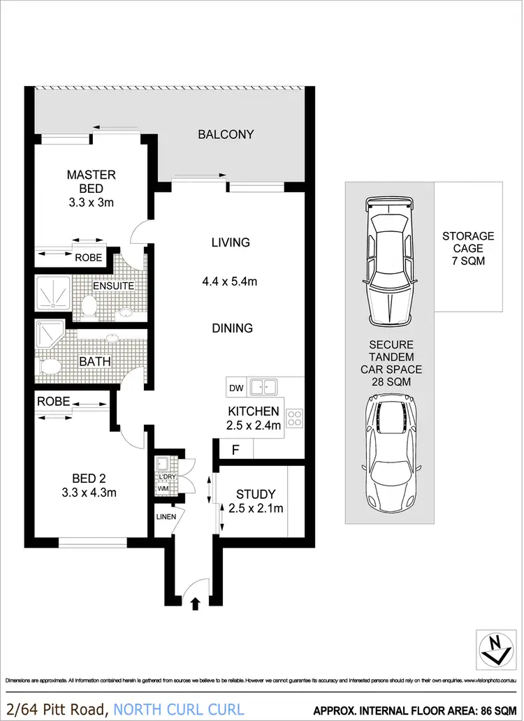Floorplan of Homely apartment listing, 2/64 Pitt Road, North Curl Curl NSW 2099