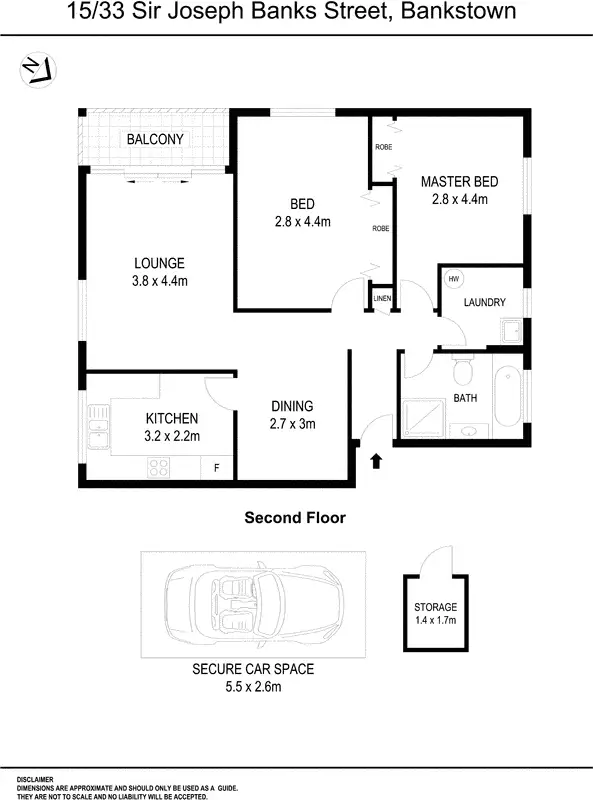 Floorplan of Homely unit listing, 15/33 Sir Joseph Banks Street, Bankstown NSW 2200