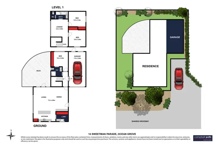 Floorplan of Homely house listing, 1/12-14 Sweetman Parade, Ocean Grove VIC 3226