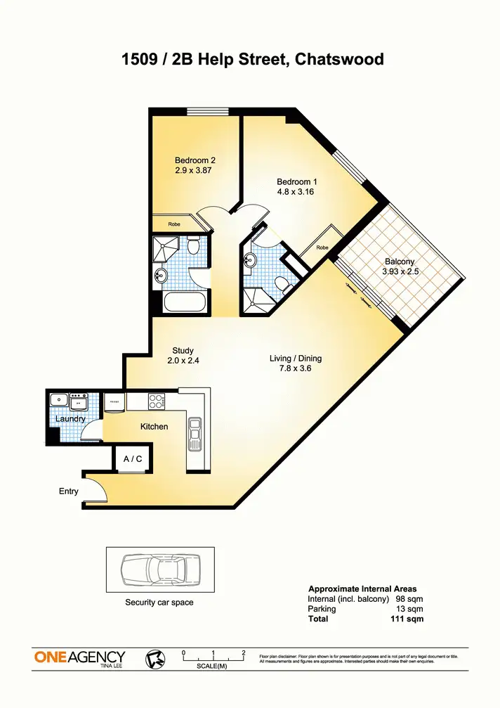 Floorplan of Homely apartment listing, 1509/2B Help Street, Chatswood NSW 2067