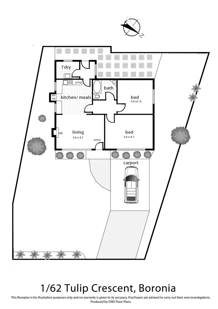 Floorplan of Homely unit listing, 1/62 Tulip Crescent, Boronia VIC 3155
