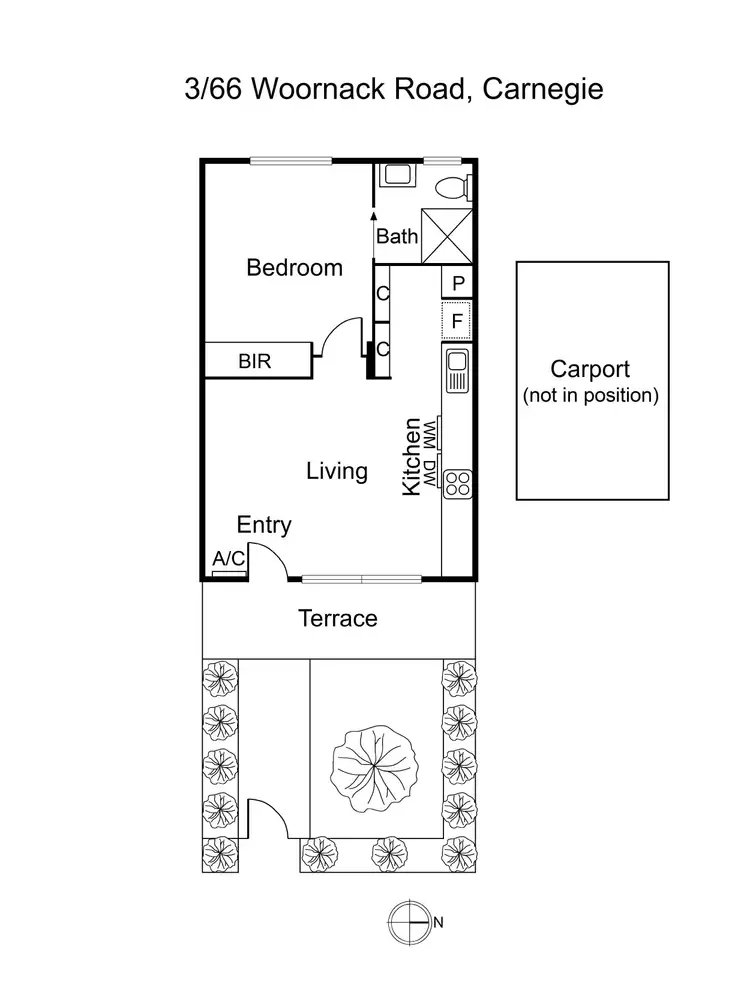 Floorplan of Homely apartment listing, 3/66 Woornack Road, Carnegie VIC 3163