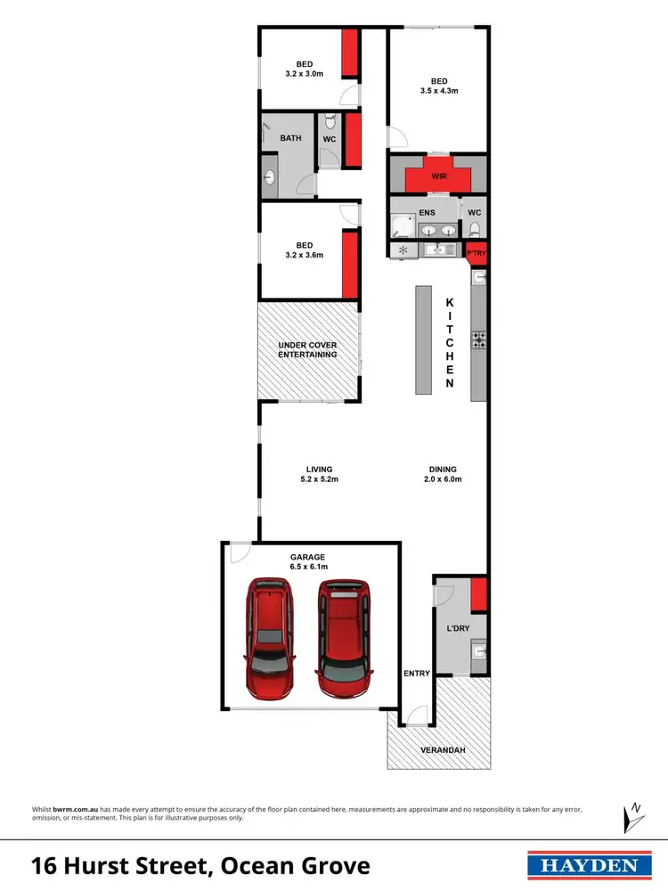 Floorplan of Homely townhouse listing, 16B Hurst Street, Ocean Grove VIC 3226