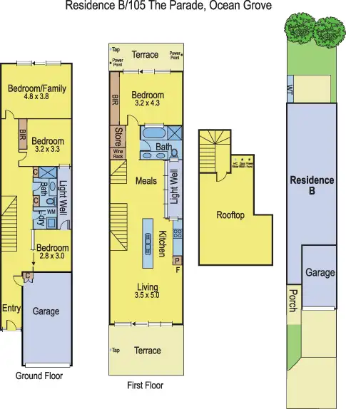 Floorplan of Homely townhouse listing, 105B The Parade, Ocean Grove VIC 3226