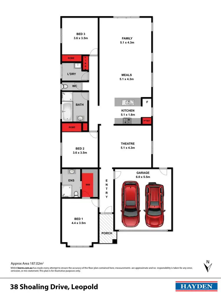Floorplan of Homely house listing, 38 Shoaling Drive, Leopold VIC 3224