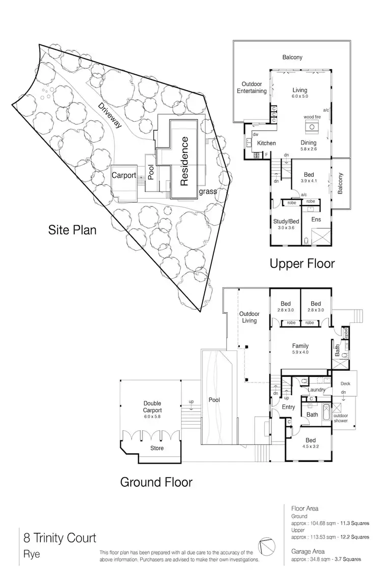 Floorplan of Homely house listing, 8 Trinity Court, Rye VIC 3941