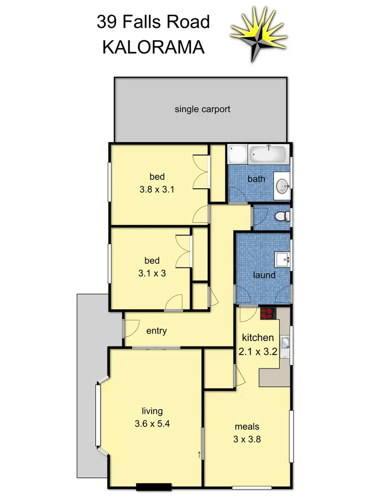 Floorplan of Homely house listing, 39 Falls Road, Kalorama VIC 3766