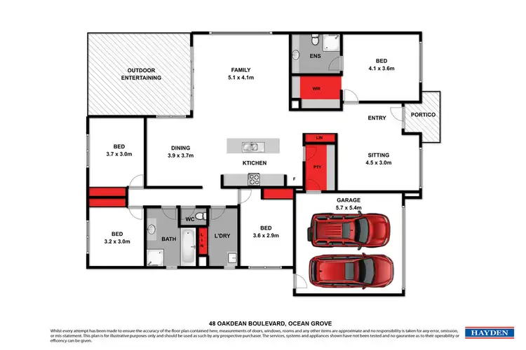 Floorplan of Homely house listing, 48 Oakdean Boulevard, Ocean Grove VIC 3226