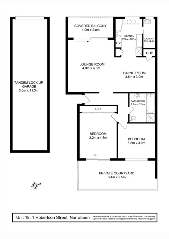 Floorplan of Homely unit listing, 18/1 Robertson Street, Narrabeen NSW 2101