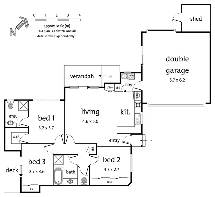 Floorplan of Homely townhouse listing, 3/27 Moroney Street, Boronia VIC 3155