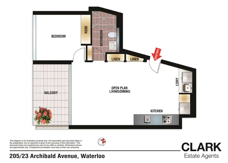 Floorplan of Homely apartment listing, 205/23 Archibald Avenue, Waterloo NSW 2017