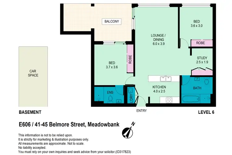 Floorplan of Homely apartment listing, E606/41 Belmore Street, Ryde NSW 2112
