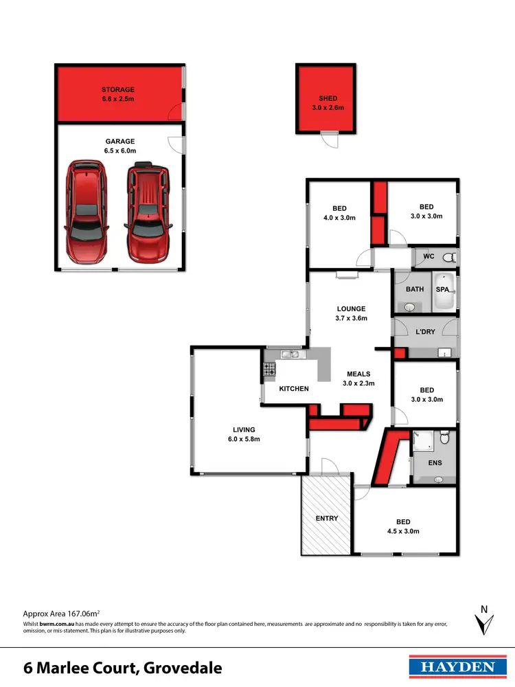 Floorplan of Homely house listing, 6 Marlee Court, Grovedale VIC 3216