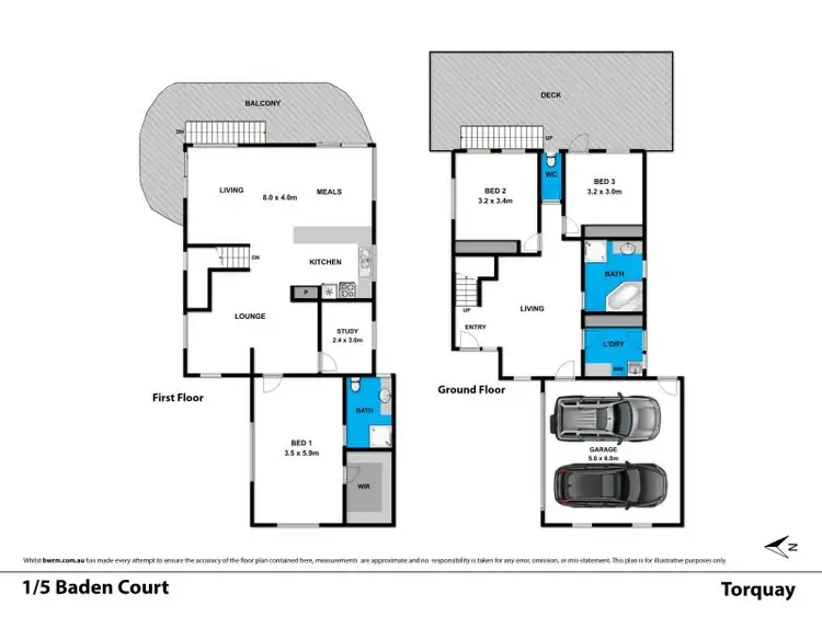 Floorplan of Homely house listing, 1/5 Baden Court, Torquay VIC 3228