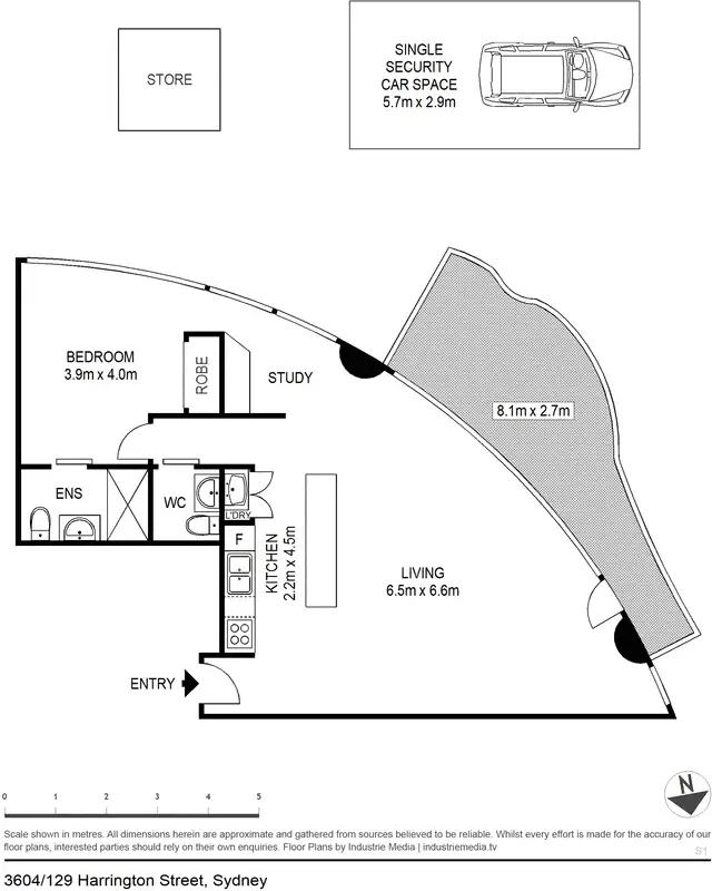 Floorplan of Homely apartment listing, 3604/129 Harrington Street, The Rocks NSW 2000