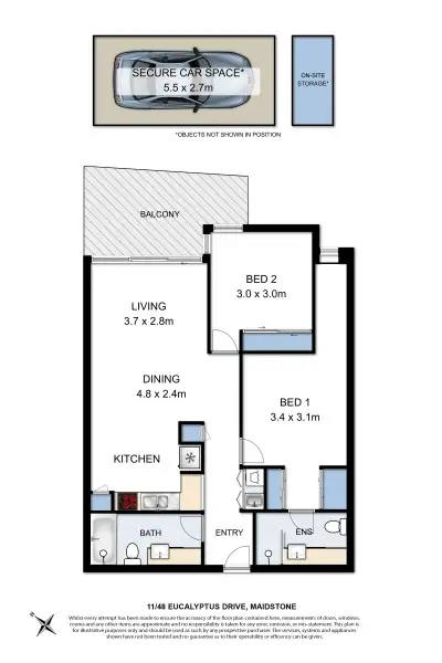 Floorplan of Homely apartment listing, 11/48 Eucalyptus Drive, Maidstone VIC 3012