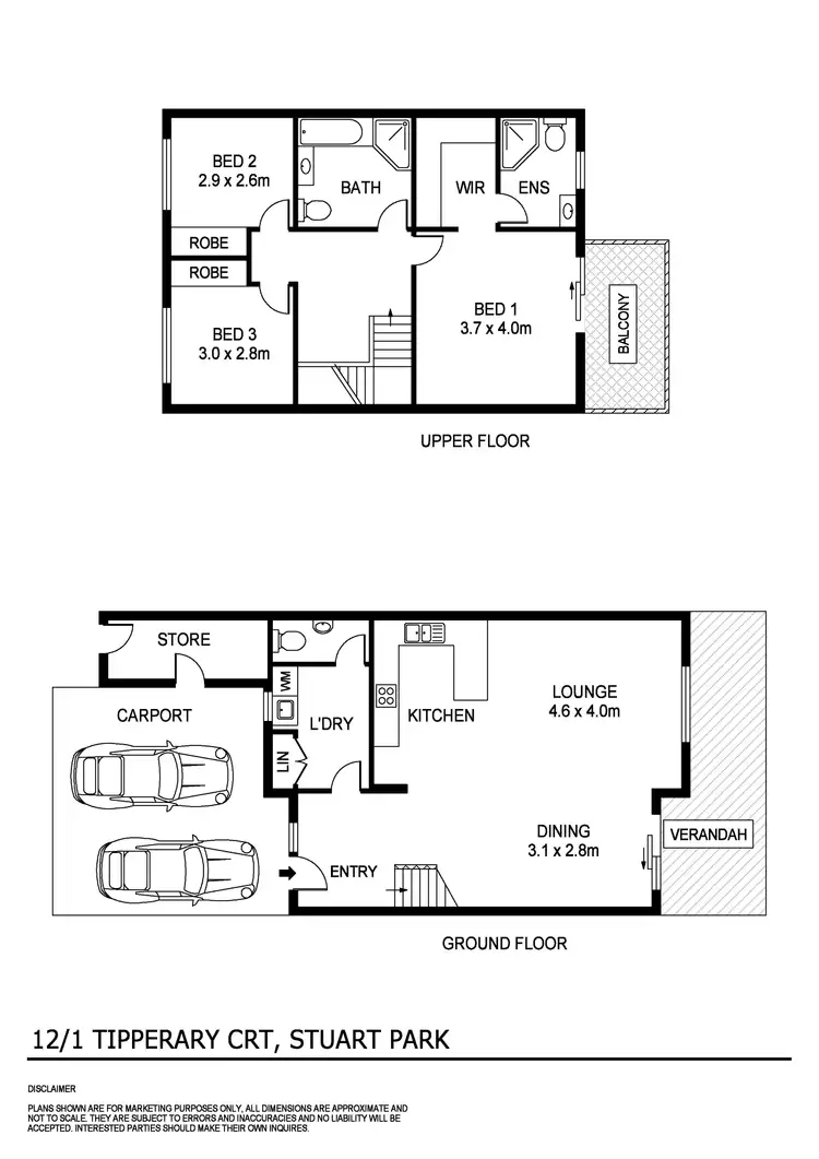 Floorplan of Homely townhouse listing, 12/1 Tipperary Court, Stuart Park NT 820