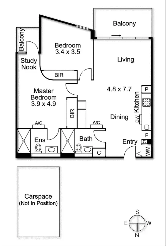 Floorplan of Homely apartment listing, 508S/227 Toorak Road, South Yarra VIC 3141